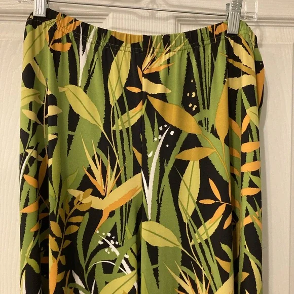 Bob Mackie wearable art large wide leg tropical pants - Picture 7 of 7